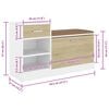 vidaXL Shoe Bench White and Sonoma Oak 94.5x31x57 cm Engineered Wood