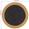 vidaXL Area Rug Braided Black & Natural 120 cm Jute & Cotton Round