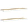 vidaXL Floating Wall Shelves 2 pcs Oak and White 90x23.5x3.8 cm MDF