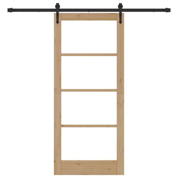 vidaXL Sliding Door Natural and Black 86 x 198.5 cm