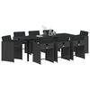 vidaXL Garden Dining Set 9 pcs Black Poly Rattan
