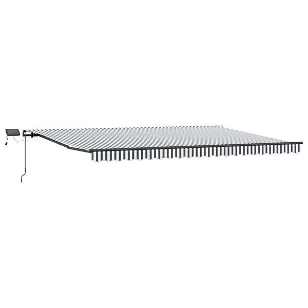 vidaXL Manual Retractable Awning with LEDs Anthracite&White 500x300 cm
