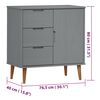 vidaXL Sideboard MOLDE Grey 76,5x40x80 cm Solid Wood Pine