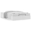 vidaXL Ottoman Bed Frame without Mattress White Double Faux Leather