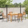 vidaXL Garden Dining Set 5 pcs Black Solid Acacia Wood