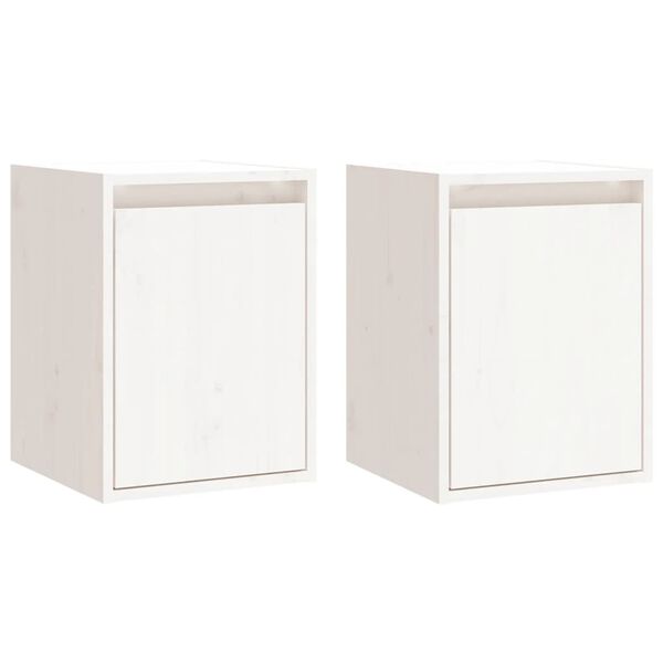vidaXL Wall Cabinets 2 pcs White 30x30x40 cm Solid Wood Pine