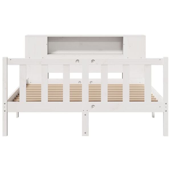 vidaXL Bookcase Bed without Mattress White 120x200 cm Solid Wood Pine