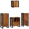 vidaXL Bathroom Furniture Set with Door 4 pcs Brown Solid Reclaim Wood