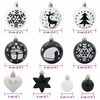 vidaXL Christmas Bauble Set 40 pcs Black and White Plastic