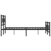 vidaXL Metal Bed Frame without Mattress with Footboard Black 180x200cm
