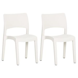 vidaXL Garden Chairs 2 pcs White Polypropylene