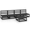 vidaXL 5 Piece Garden Lounge Set Black Solid Pinewood
