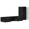 vidaXL TV Cabinet Set with Drawer FLORIN Black Engineered Wood