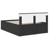 vidaXL Bed Frame with Headboard Black 140 x 200 cm Engineered Wood