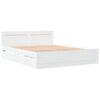 vidaXL Bed Frame with Headboard without Mattress White 160x200 cm