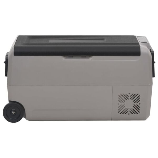 vidaXL Cool Box with Wheel and Handle Black & Grey 60 L PP & PE