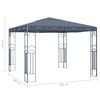 vidaXL Gazebo with LED String Lights 300x300 cm Anthracite