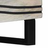 vidaXL Coffee Table Beige and Black 80 x 50 x 40 cm Solid Acacia wood