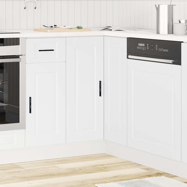 vidaXL Kitchen Corner Base Cabinet Porto White Engineered Wood