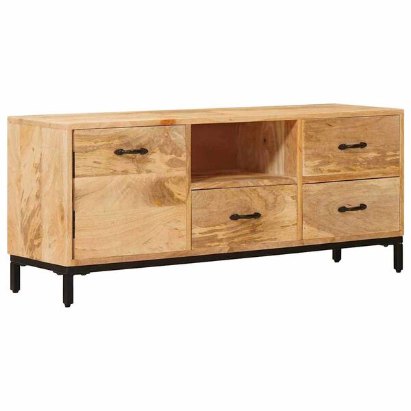 vidaXL TV Stands with Drawer Brown 110 x 30 x46 cm Solid Mango Wood