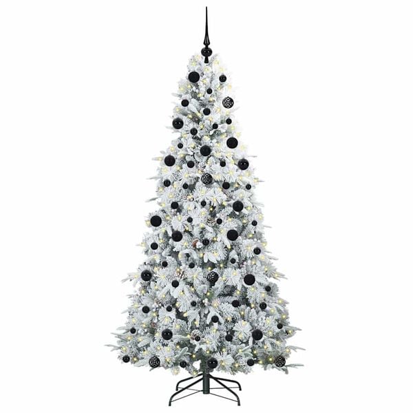 vidaXL Artificial Hinged Christmas Tree Green 210 cm PE and PVC