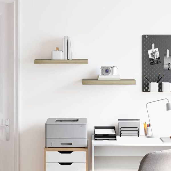 vidaXL Floating Wall Shelves 2 pcs Oak 50x23x3.8 cm MDF