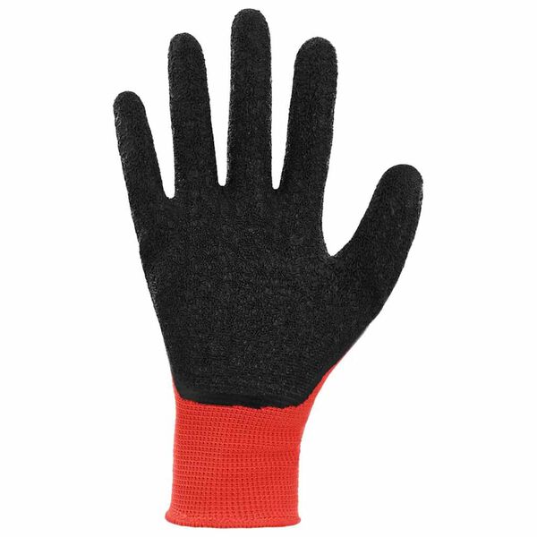 vidaXL Work Gloves 24 pcs Red and Black 7 / S Latex Coating