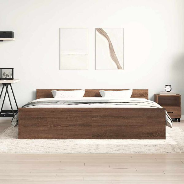 vidaXL Bed Frame without Mattress Brown Oak 160x200 cm