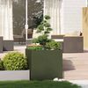 vidaXL Planter Olive Green 80x80x80 cm Steel