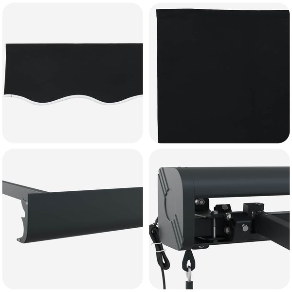 vidaXL Awning Black 400 x 300 x 165 cm Polyester and Aluminium