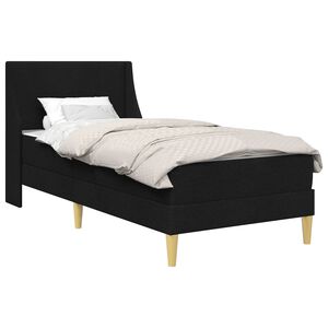 vidaXL Bed Frame with Mattress with Headboard Black 90 x 190 cm Fabric