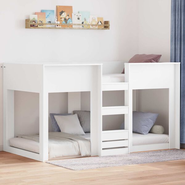 vidaXL Bunk Bed for Kids White 75 x 190 cm Engineered Wood