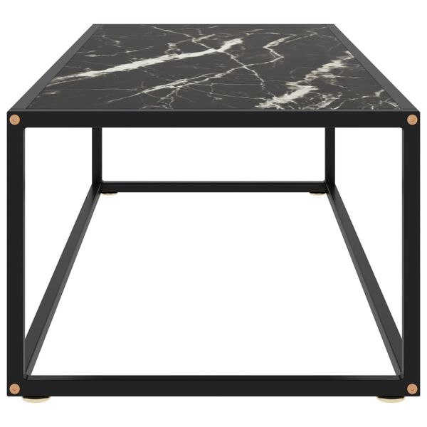vidaXL Coffee Table Black with Black Marble Glass 120x50x35 cm