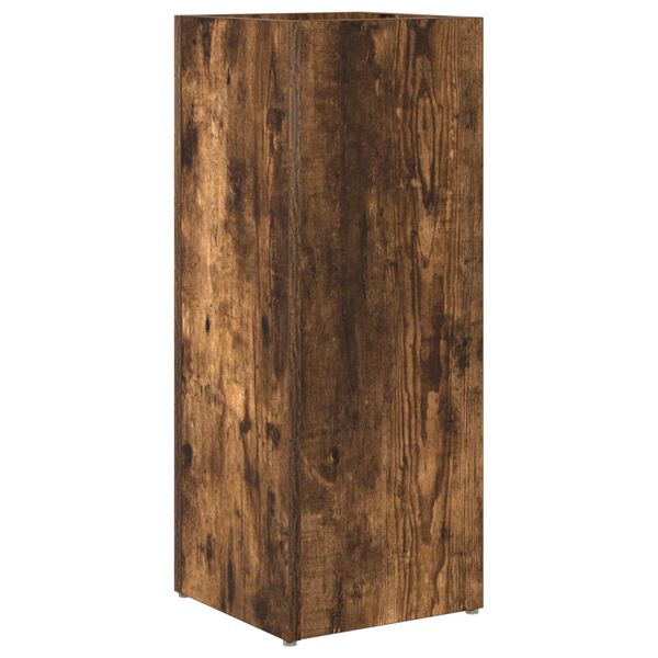 vidaXL Umbrella Stand Smoked Oak 25 x 24.5 x 64 cm Engineered Wood