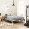 vidaXL Metal Bed Frame without Mattress with Headboard White 107x203cm