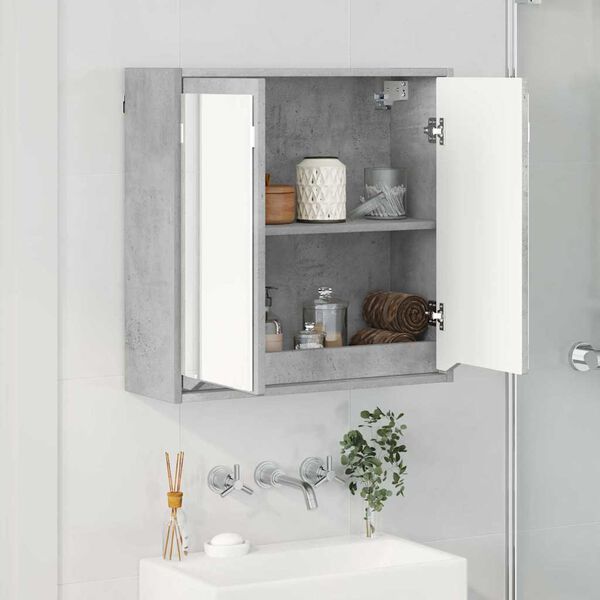vidaXL Bathroom Mirror Cabinet with Door Concrete Grey 60 x 20 x 60 cm