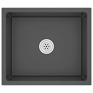 vidaXL Handmade Kitchen Sink Black Stainless Steel