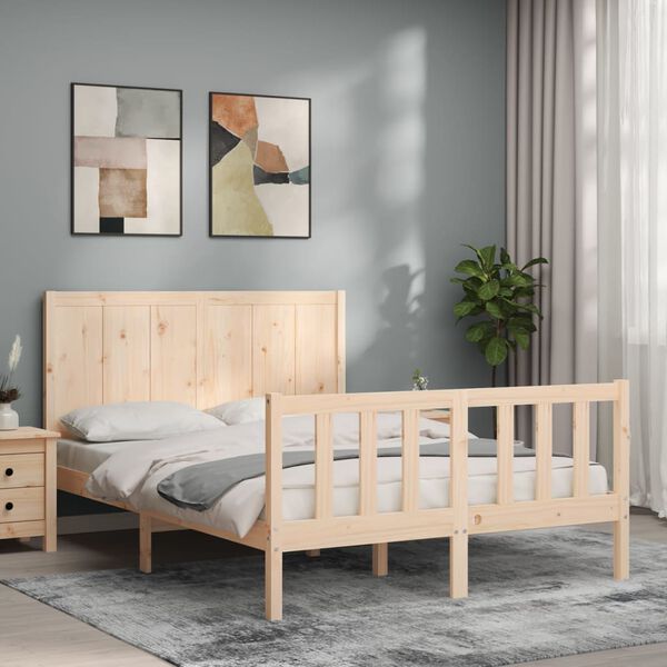 vidaXL Bed Frame without Mattress 140x190 cm Solid Wood Pine