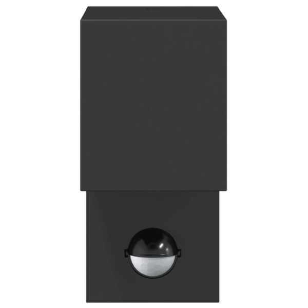 vidaXL Outdoor Wall Light with Sensor Black Die-cast Aluminium