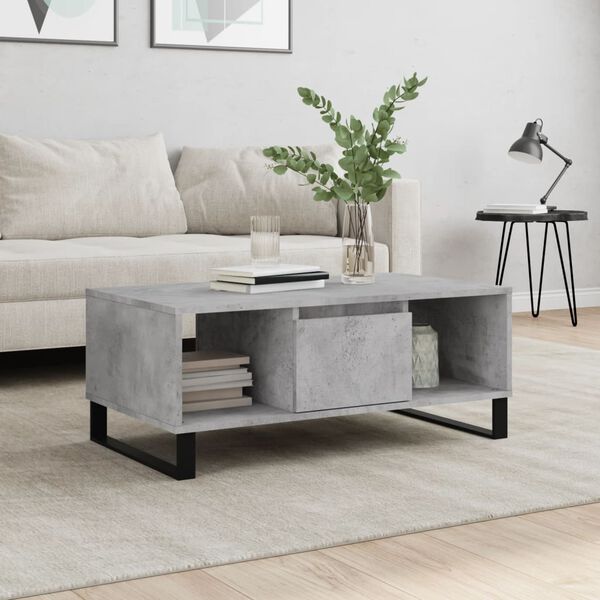 vidaXL Coffee Table Concrete Grey 90x50x36.5 cm Engineered Wood