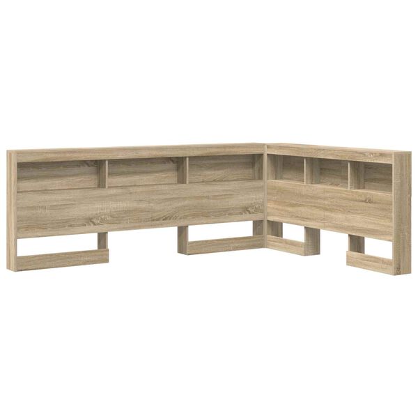 vidaXL Storage Headboard with Shelf Sonoma Oak 160 cm Engineered Wood