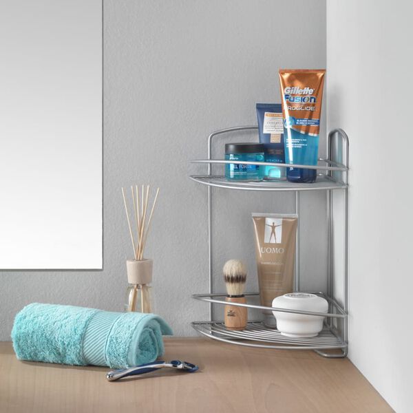 Metaltex 2-tier Corner Douche Rack Onda Silver
