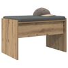 vidaXL Hall Bench with Cushion Artisan Oak 63 x 38 x 40 cm