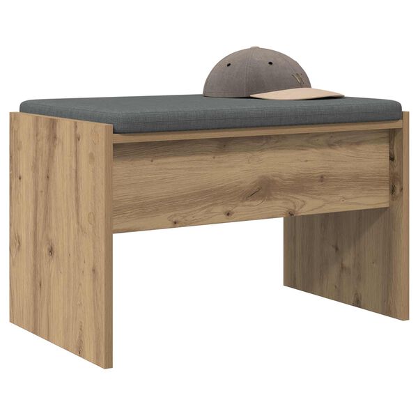 vidaXL Hall Bench with Cushion Artisan Oak 63 x 38 x 40 cm