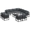 vidaXL Garden Sofa Set 12 pcs Black Aluminium