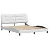 vidaXL Bed Frame with LED without Mattress "Hvar" White 160x200 cm