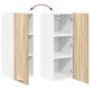 vidaXL Hanging Cabinet with Door Sonoma Oak and White 30 x 31 x 80 cm