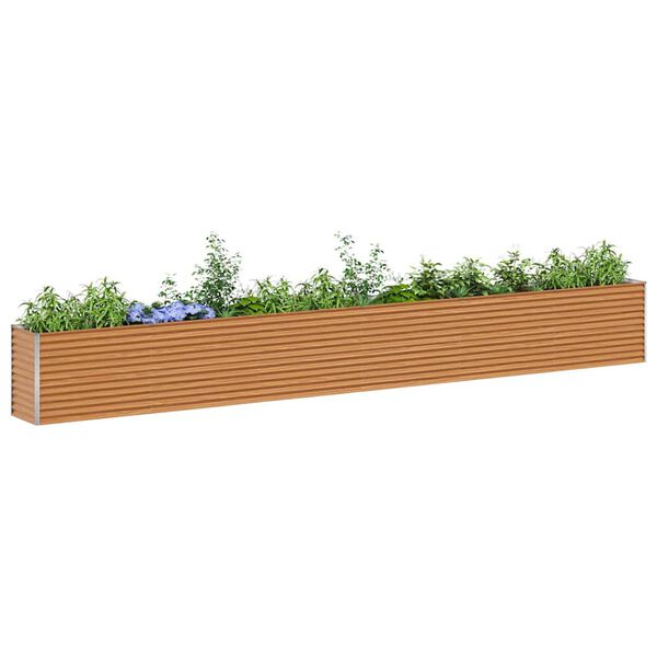 vidaXL Garden Raised Bed Light Brown 582 x 50 x 68 cm Galvanised Steel