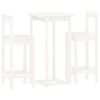 vidaXL 3 Piece Bar Set White Solid Wood Pine