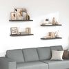 vidaXL Floating Wall Shelves 4 pcs High Gloss Grey 80x23.5x3.8 cm MDF